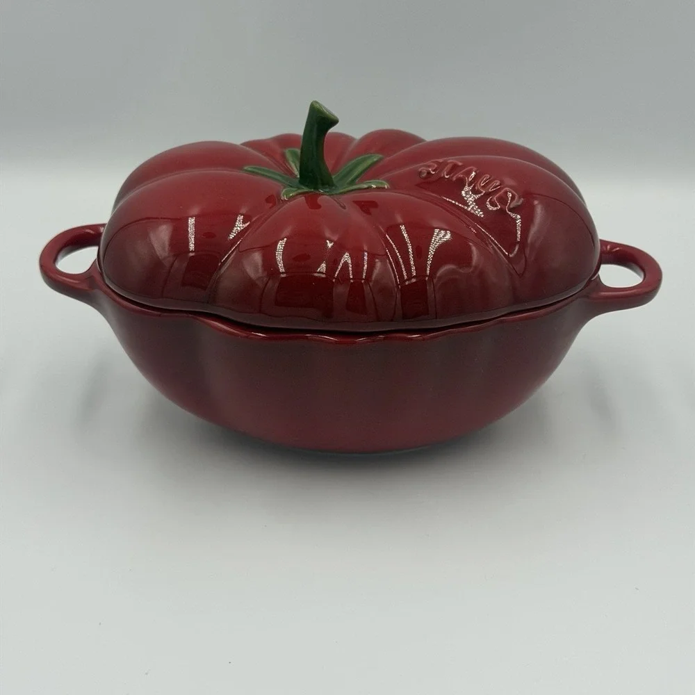 Staub Ceramic 16-oz Petite Tomato Shaped Cocotte - Cherry